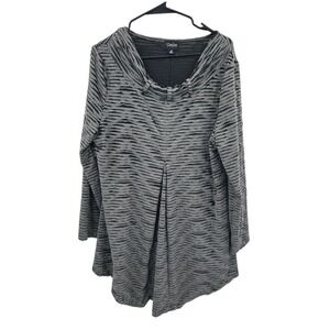 Grunge Distressed Slashed Tunic M Gray Lagenlook Indie Oversized Artsy Top